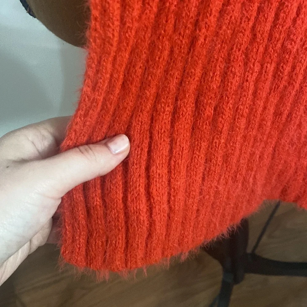 Mersea Chalet plush ribbed knit long scarf in Aperol